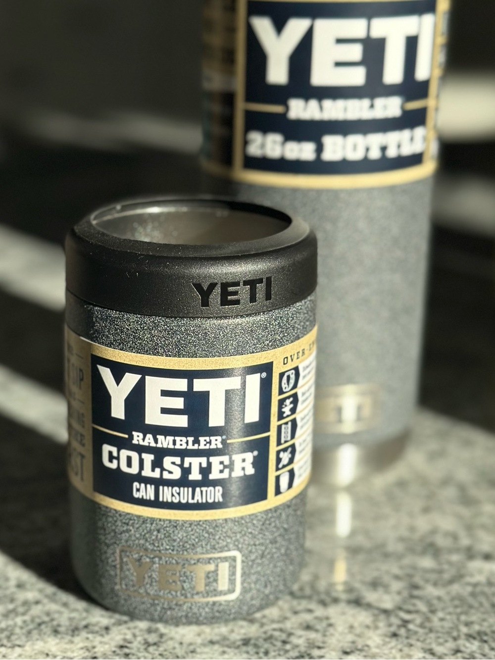 Yeti Black Stone Colster. Sold out! Very Unique.